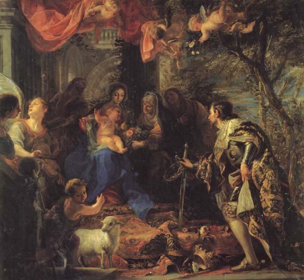 COELLO, Claudio The Adoration of the Holy Family by St.Louis.King of France,and Othe Saints Germany oil painting art